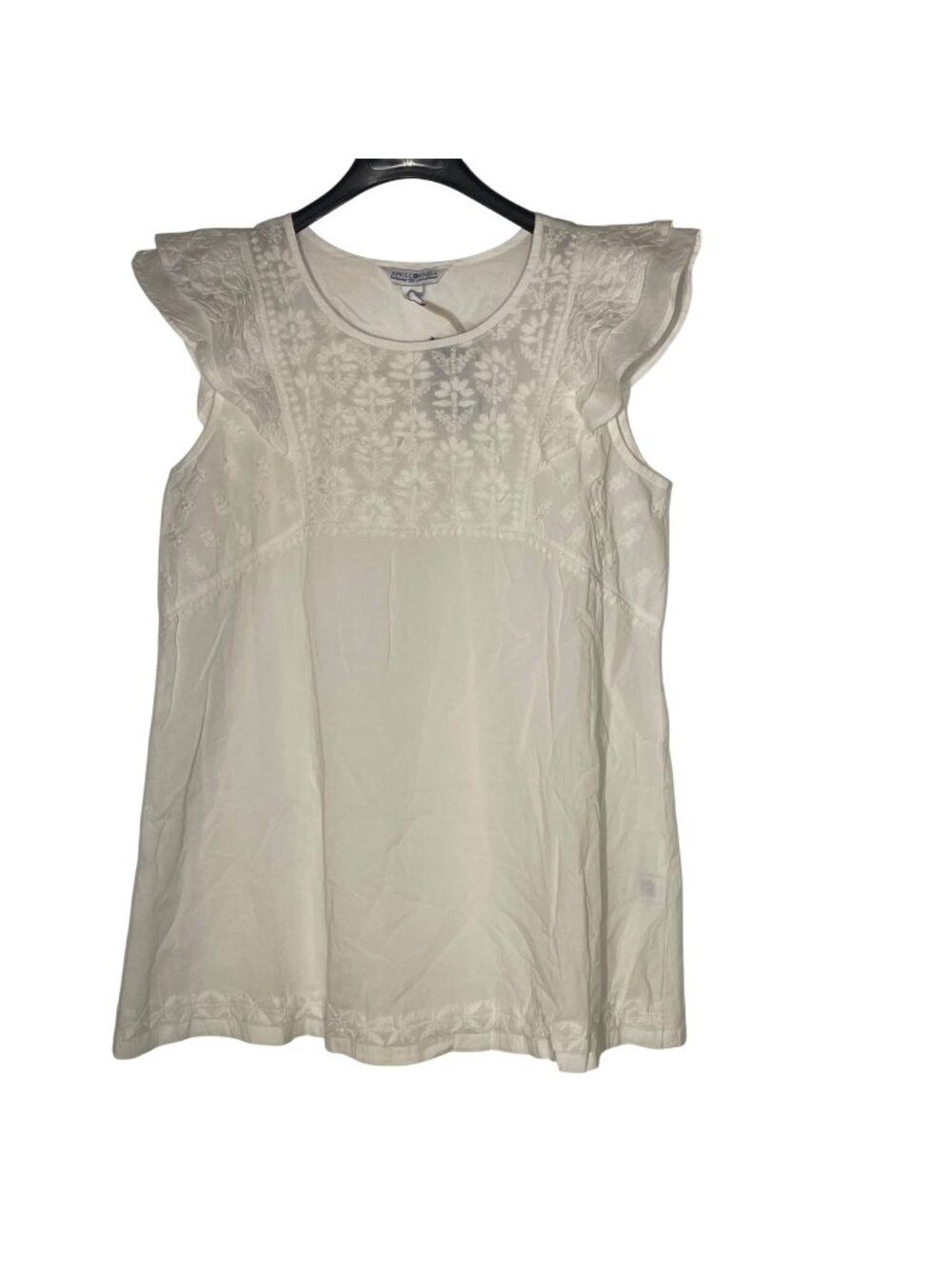 April Cornell Papillon Blouse Embroidered Boho Cottage Modest Sz SM Oversized